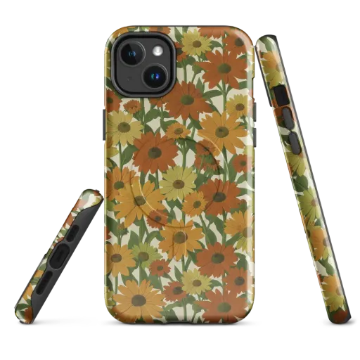 Autumn Sunflower Symphony on a MagSafe Tough Case for iPhone®