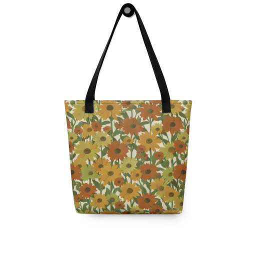 Autumn Sunflower Symphony on a Tote Bag