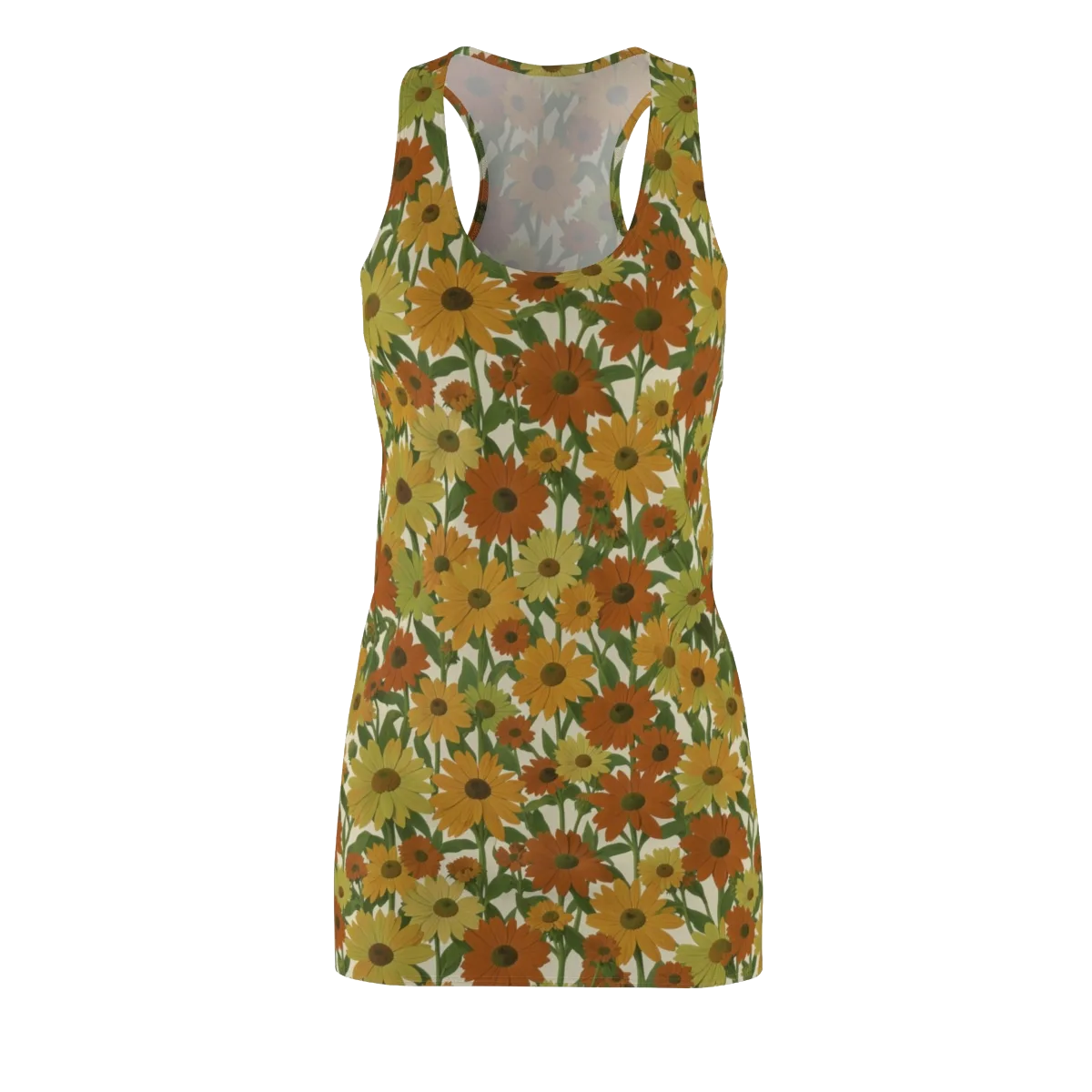 Autumn Sunflower Symphony on Racerback Dress — Front