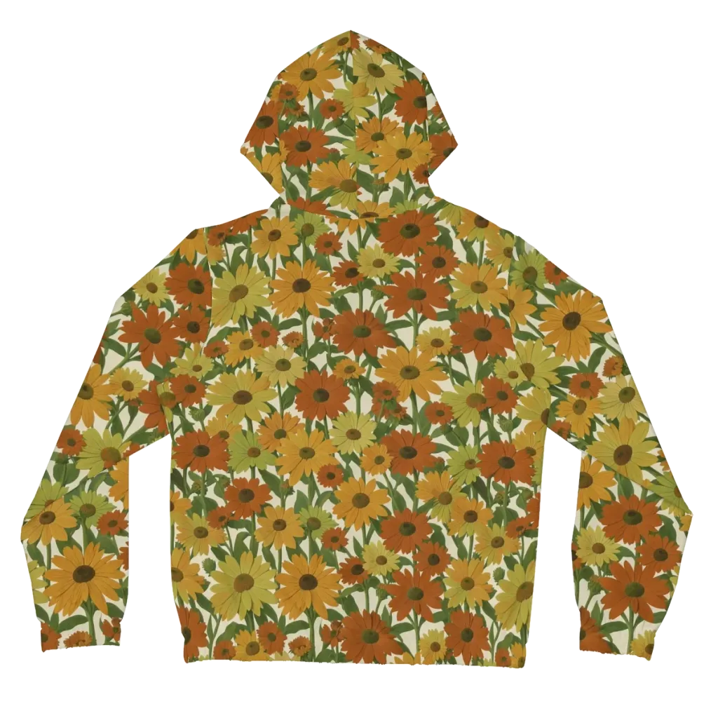 Autumn Sunflower Symphony on Women's Full-Zip Hoodie — Back