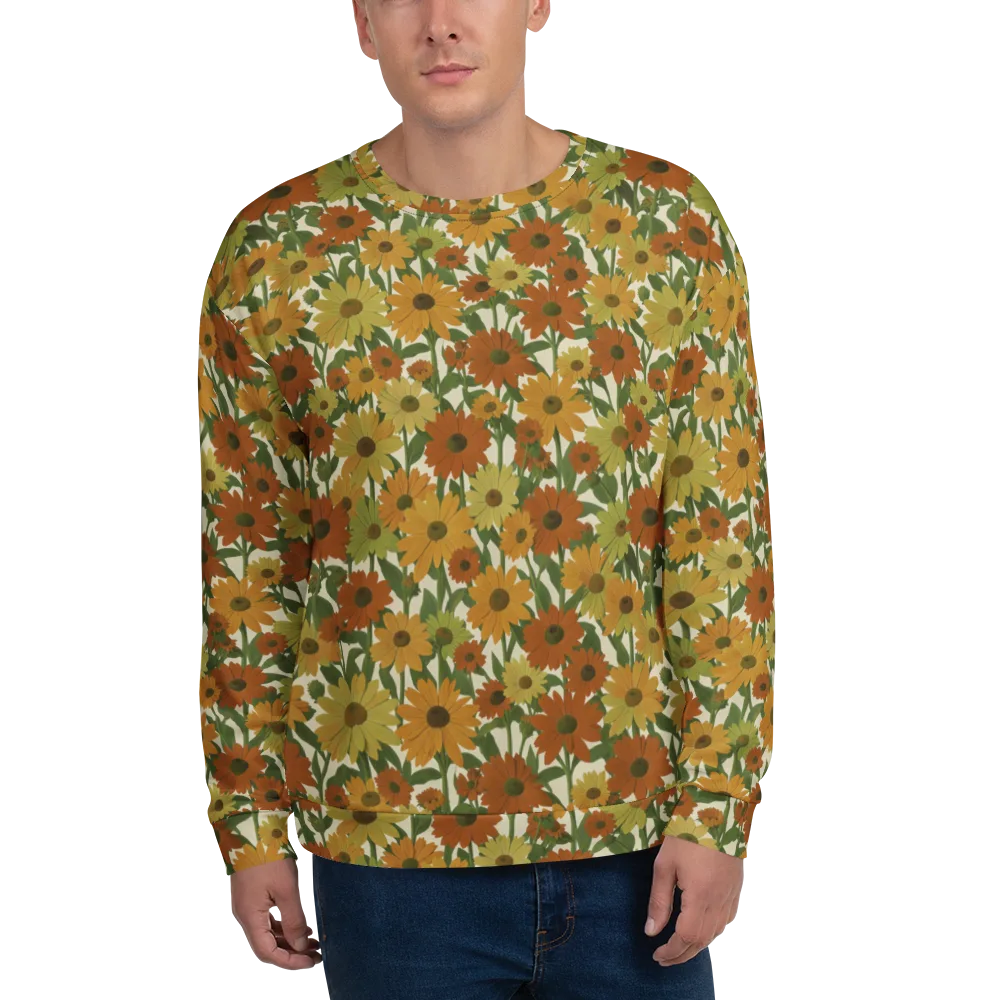 Autumn Sunflower Symphony on Sweatshirt — Front