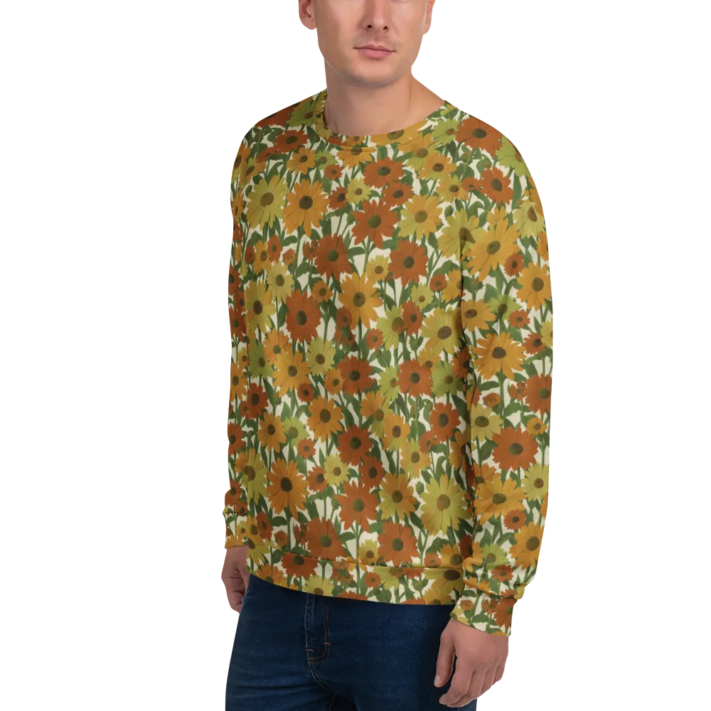 Autumn Sunflower Symphony on Sweatshirt — Left Front