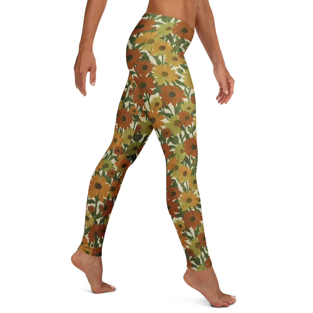 Autumn Sunflower Symphony on Leggings — Right