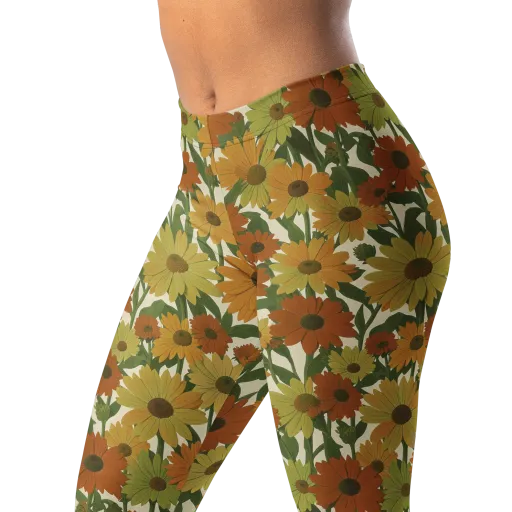 Autumn Sunflower Symphony on a Leggings