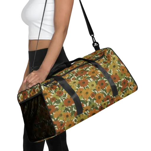 Autumn Sunflower Symphony on a Duffle Bag