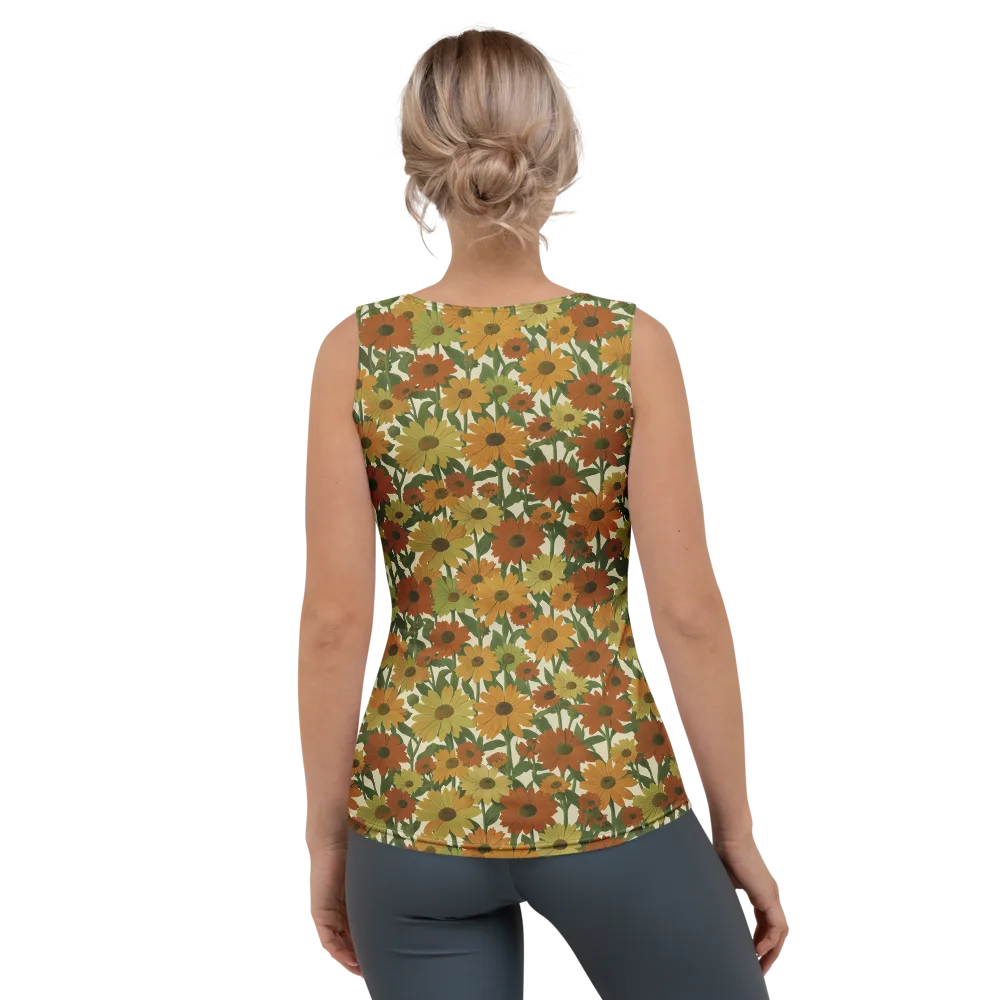 Autumn Sunflower Symphony on Women's Tank Top — Back