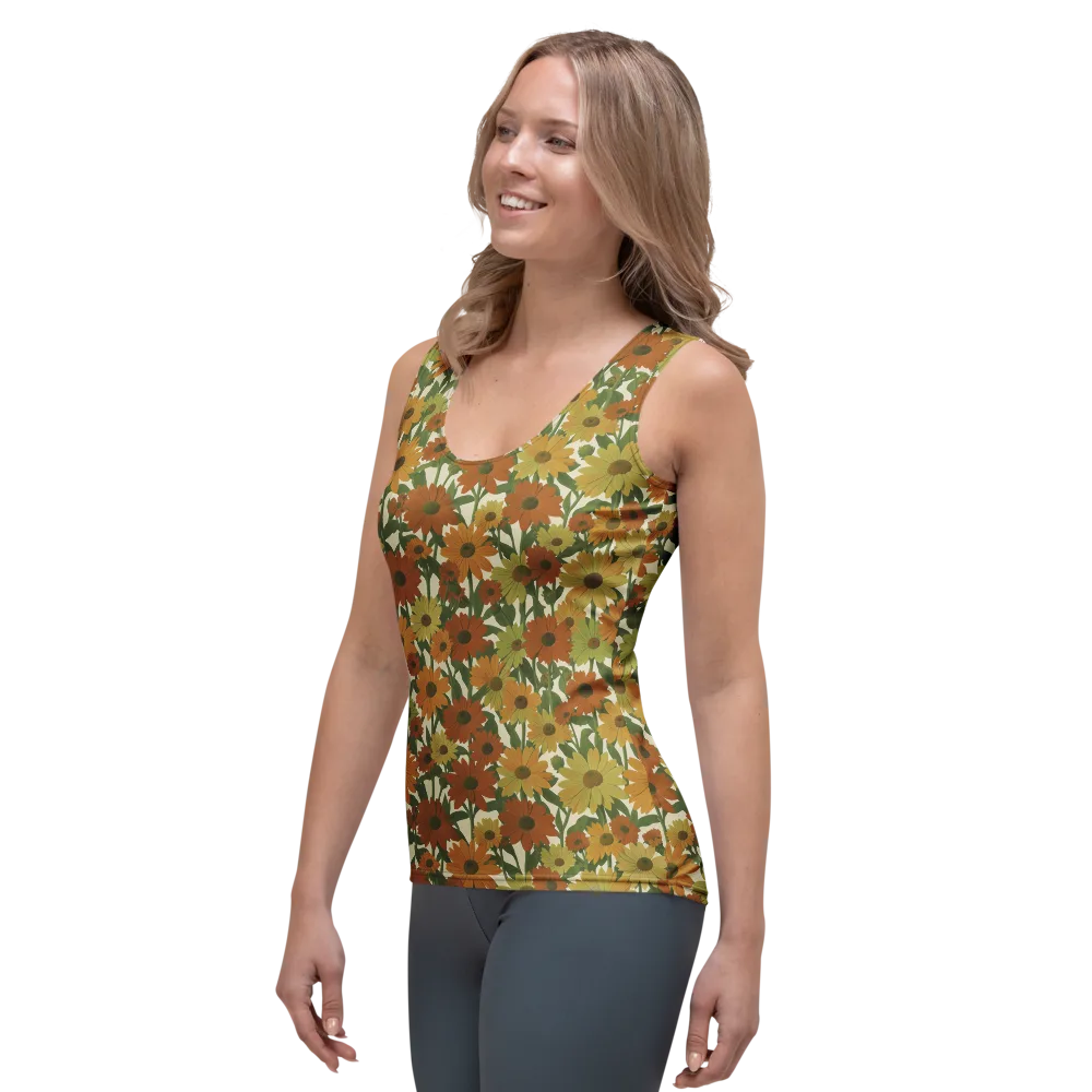 Autumn Sunflower Symphony on Women's Tank Top — Left Front