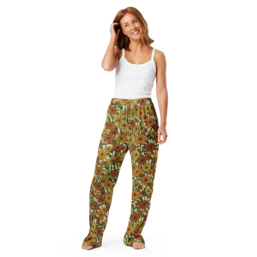 Autumn Sunflower Symphony on a Women's Pajama Pants