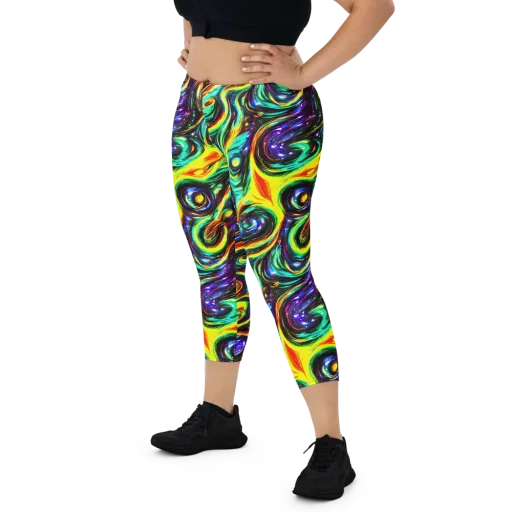 Warped Aurora on a Capri Leggings