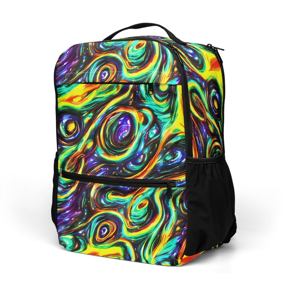 Warped Aurora on Utility Backpack — Left Front