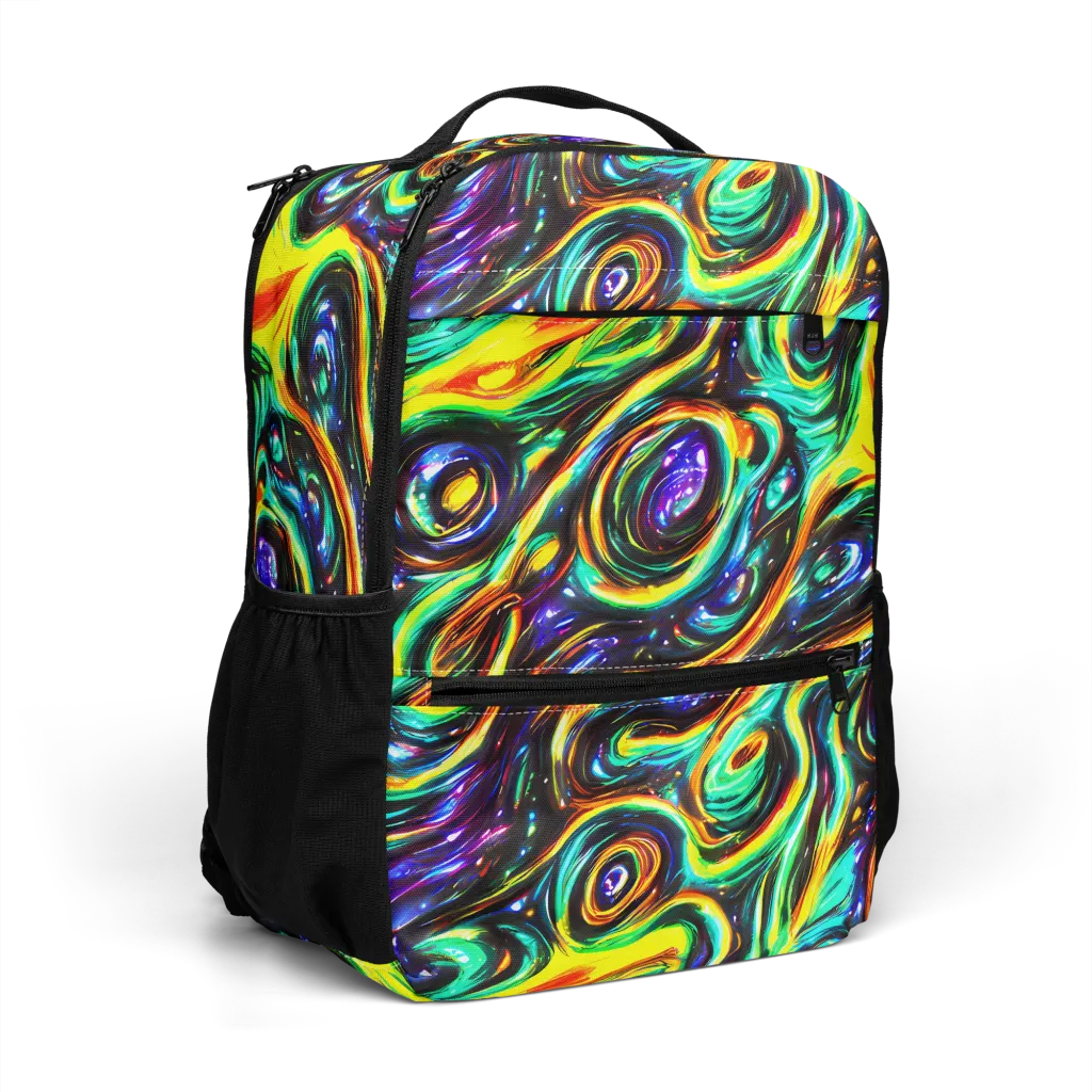 Warped Aurora on Utility Backpack — Right Front