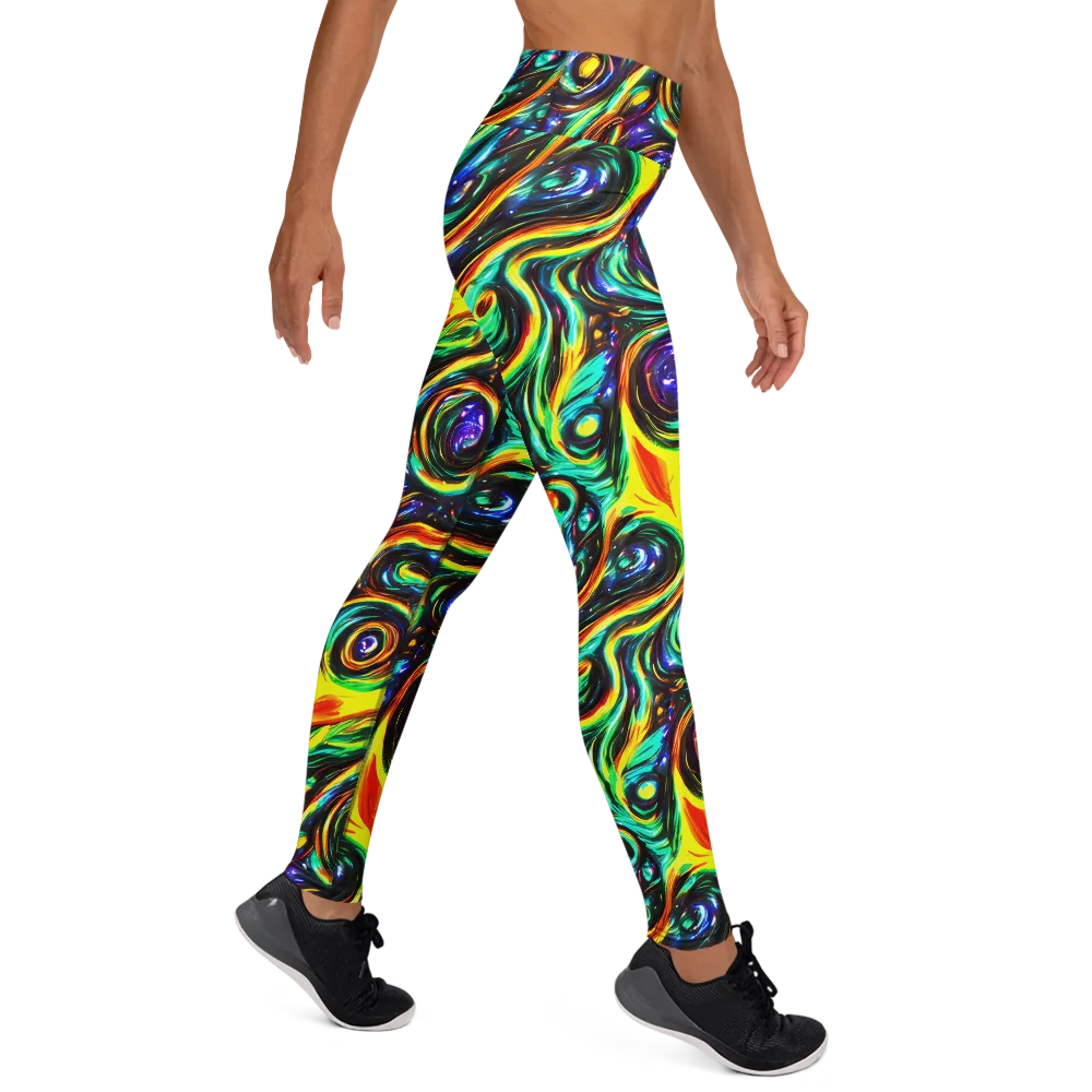 Warped Aurora on Yoga Leggings — Right