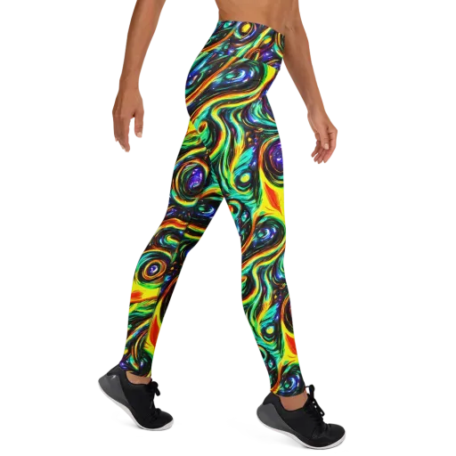Warped Aurora on a Yoga Leggings