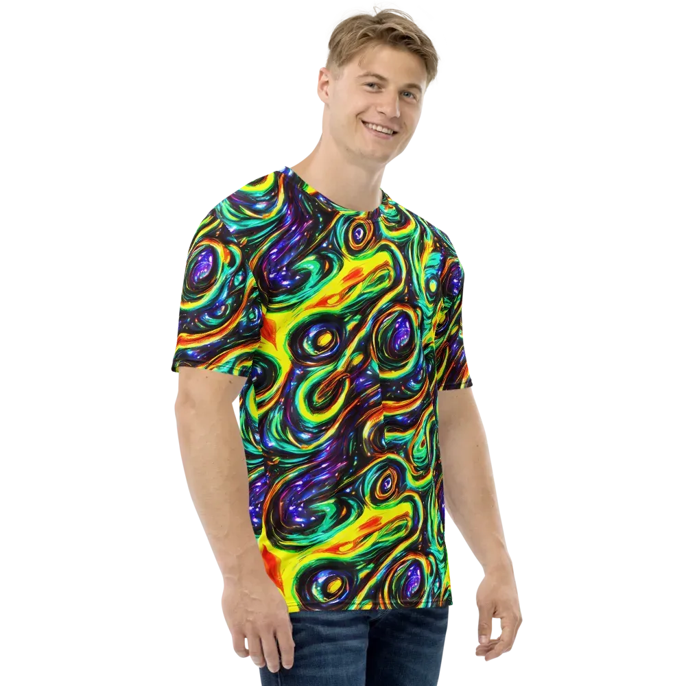 Warped Aurora on Men's Crew Neck T-Shirt — Right