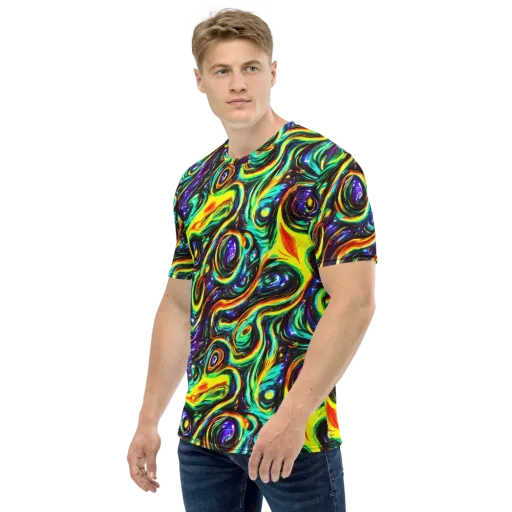 Warped Aurora on a Men's Crew Neck T-Shirt