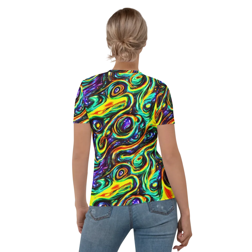 Warped Aurora on Women's Crew Neck T-Shirt — Back