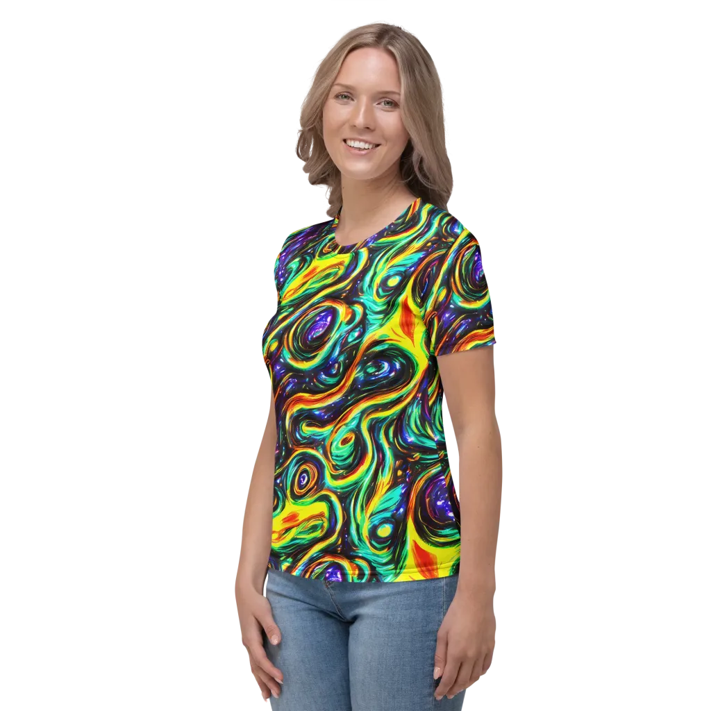 Warped Aurora on Women's Crew Neck T-Shirt — Left