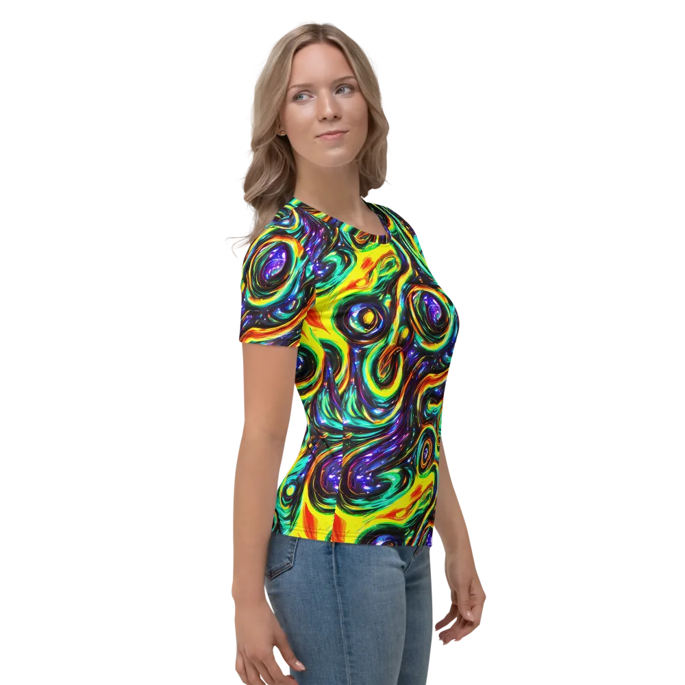 Warped Aurora on Women's Crew Neck T-Shirt — Right