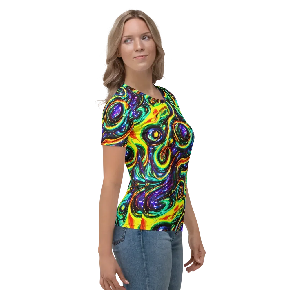 Warped Aurora on Women's Crew Neck T-Shirt — Right