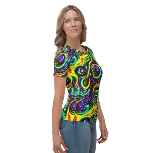 Warped Aurora on a Women's Crew Neck T-Shirt
