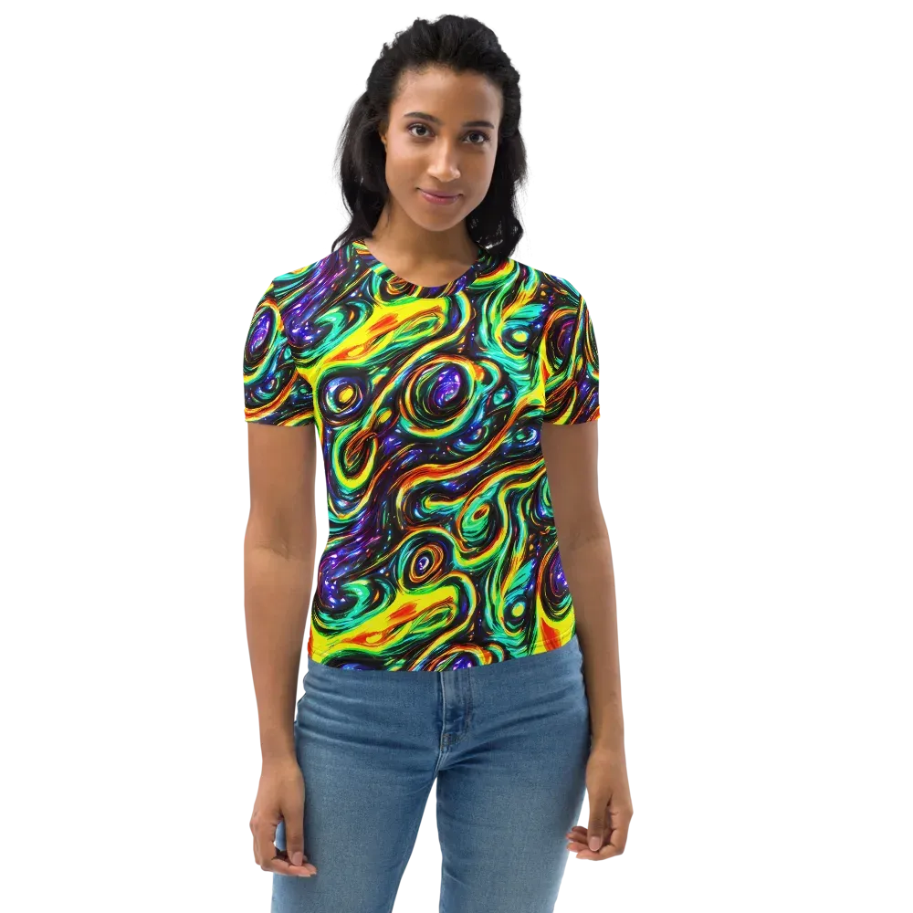 Warped Aurora on Women's Crew Neck T-Shirt — Front