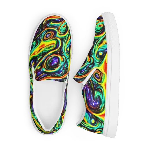 Warped Aurora on a Men's Slip-On Canvas Shoes