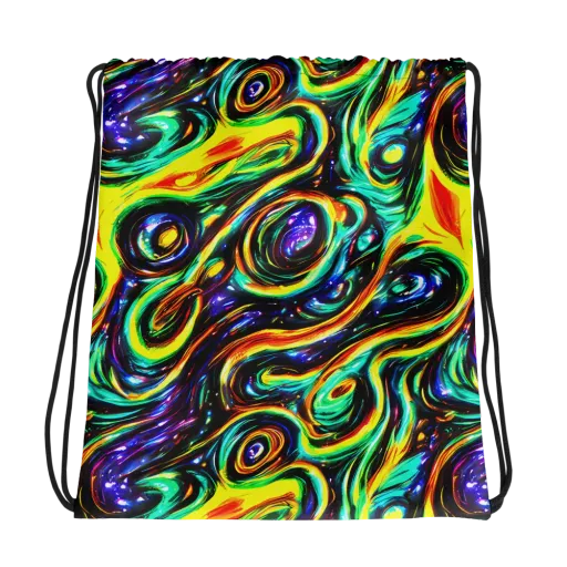 Warped Aurora on a Drawstring Bag