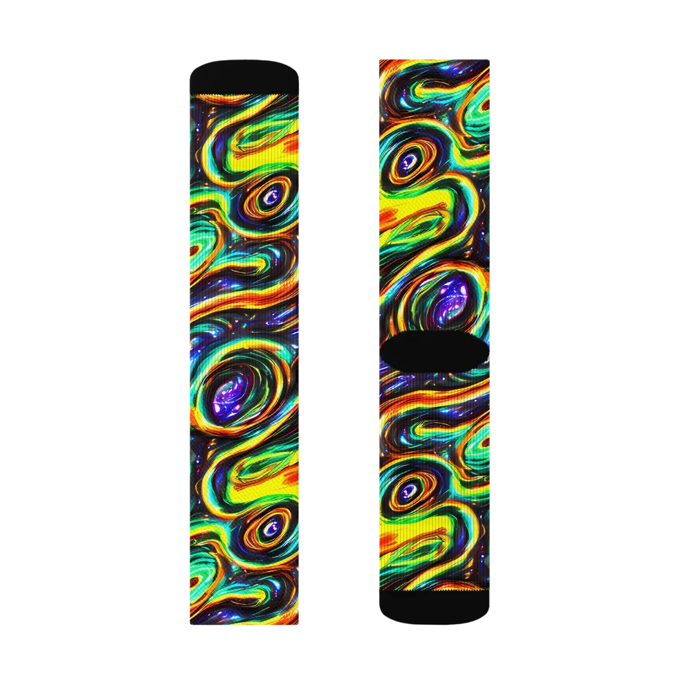 Warped Aurora on Socks — Right Sock