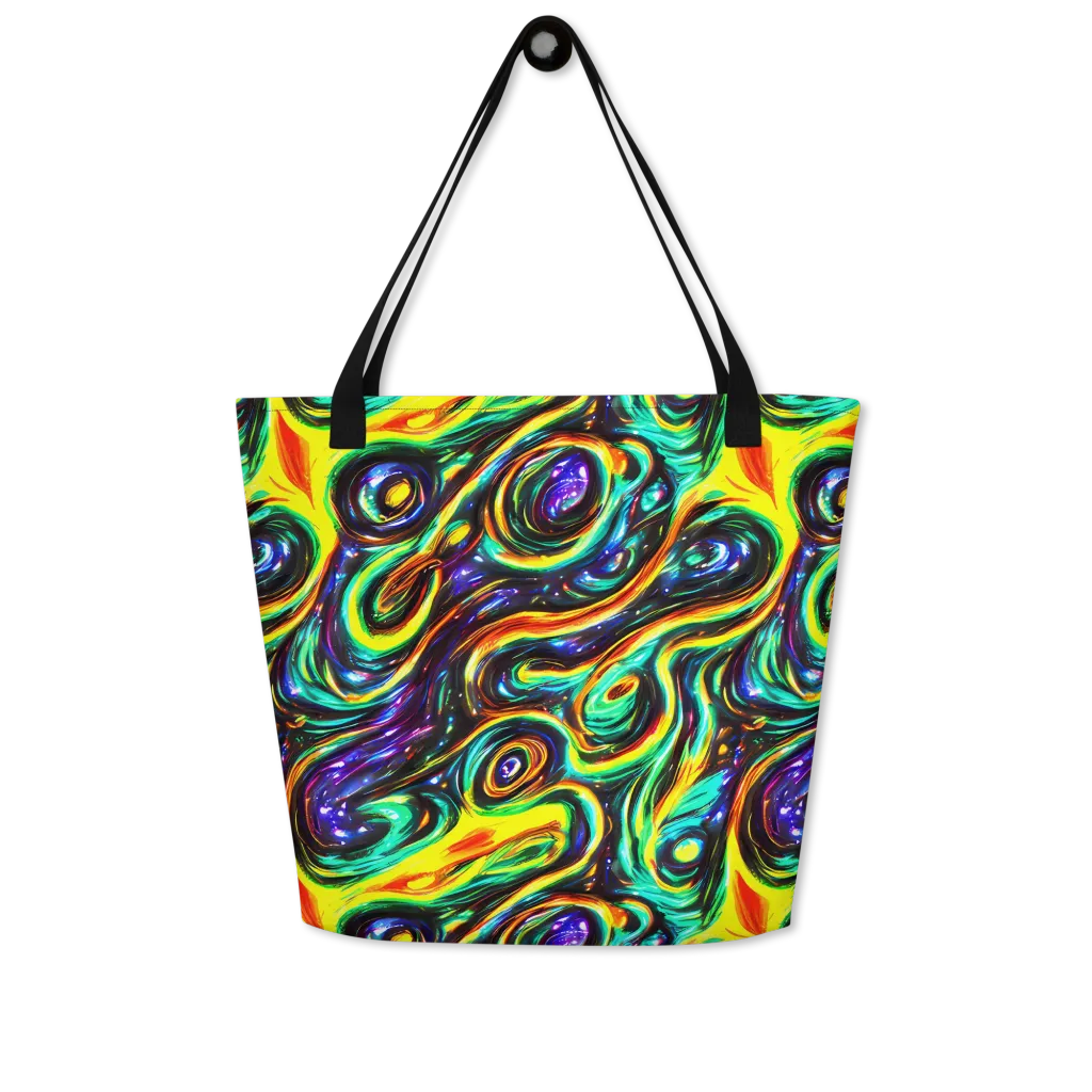 Warped Aurora on Large Tote Bag W/ Pocket — Front