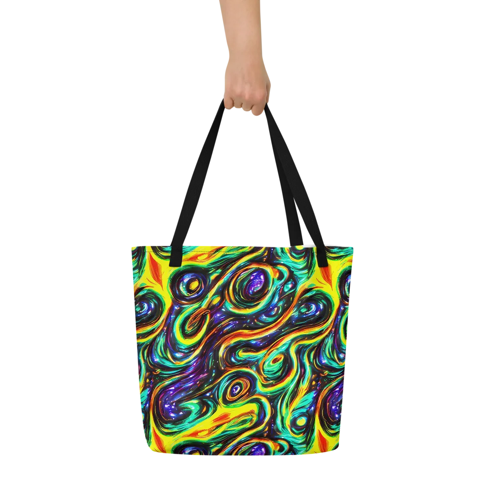 Warped Aurora on Large Tote Bag W/ Pocket — Front