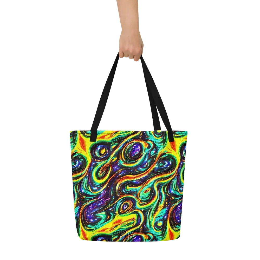 Warped Aurora on Large Tote Bag W/ Pocket — Front