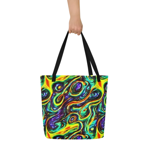 Warped Aurora on a Large Tote Bag W/ Pocket