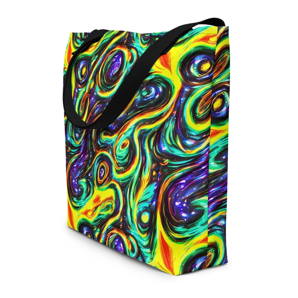 Warped Aurora on Large Tote Bag W/ Pocket — Front