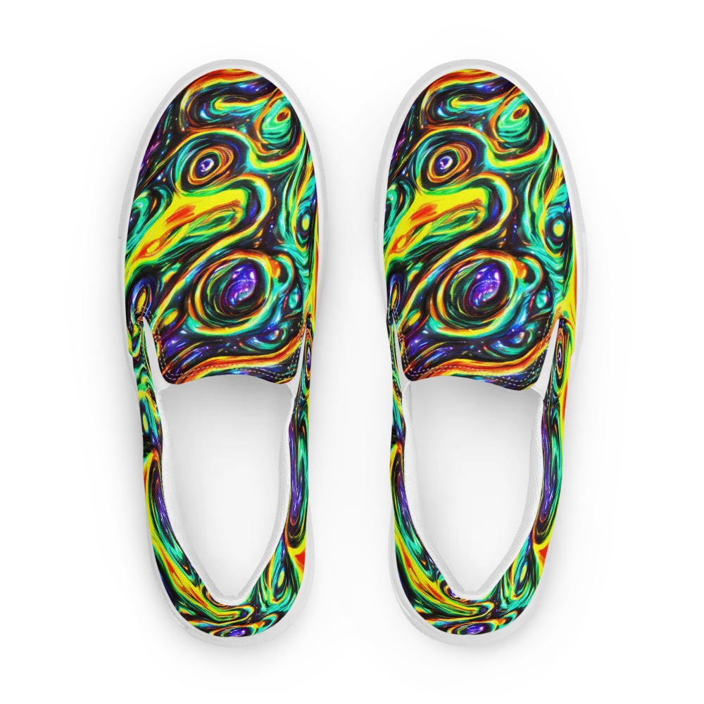 Warped Aurora on Women's Slip-On Canvas Shoes — Front
