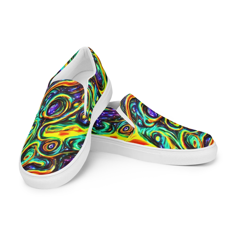Warped Aurora on Women's Slip-On Canvas Shoes — Left Front