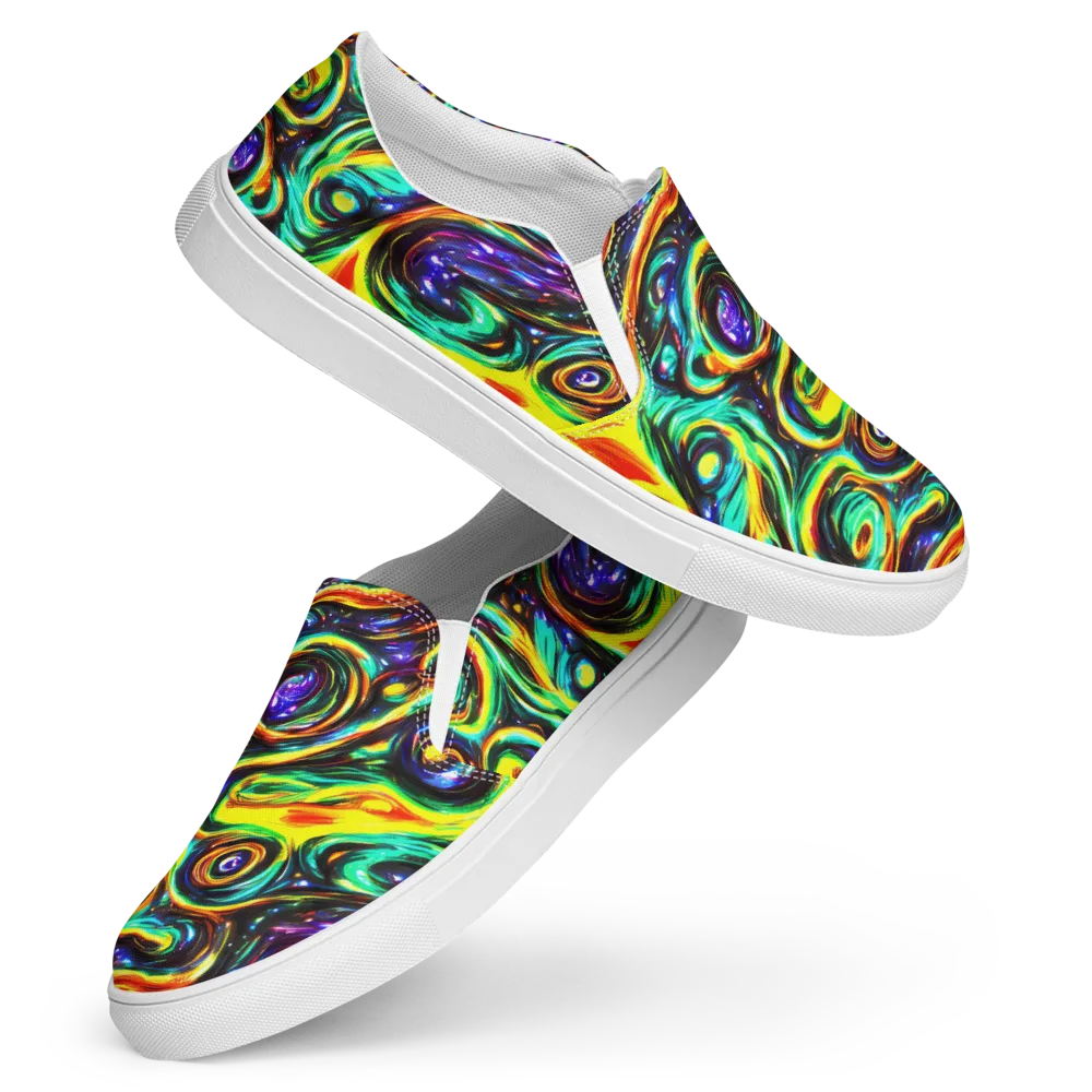Warped Aurora on Women's Slip-On Canvas Shoes — Front