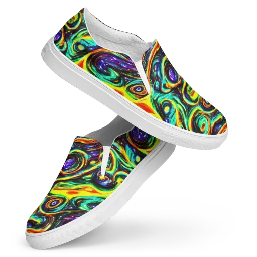 Warped Aurora on a Women's Slip-On Canvas Shoes