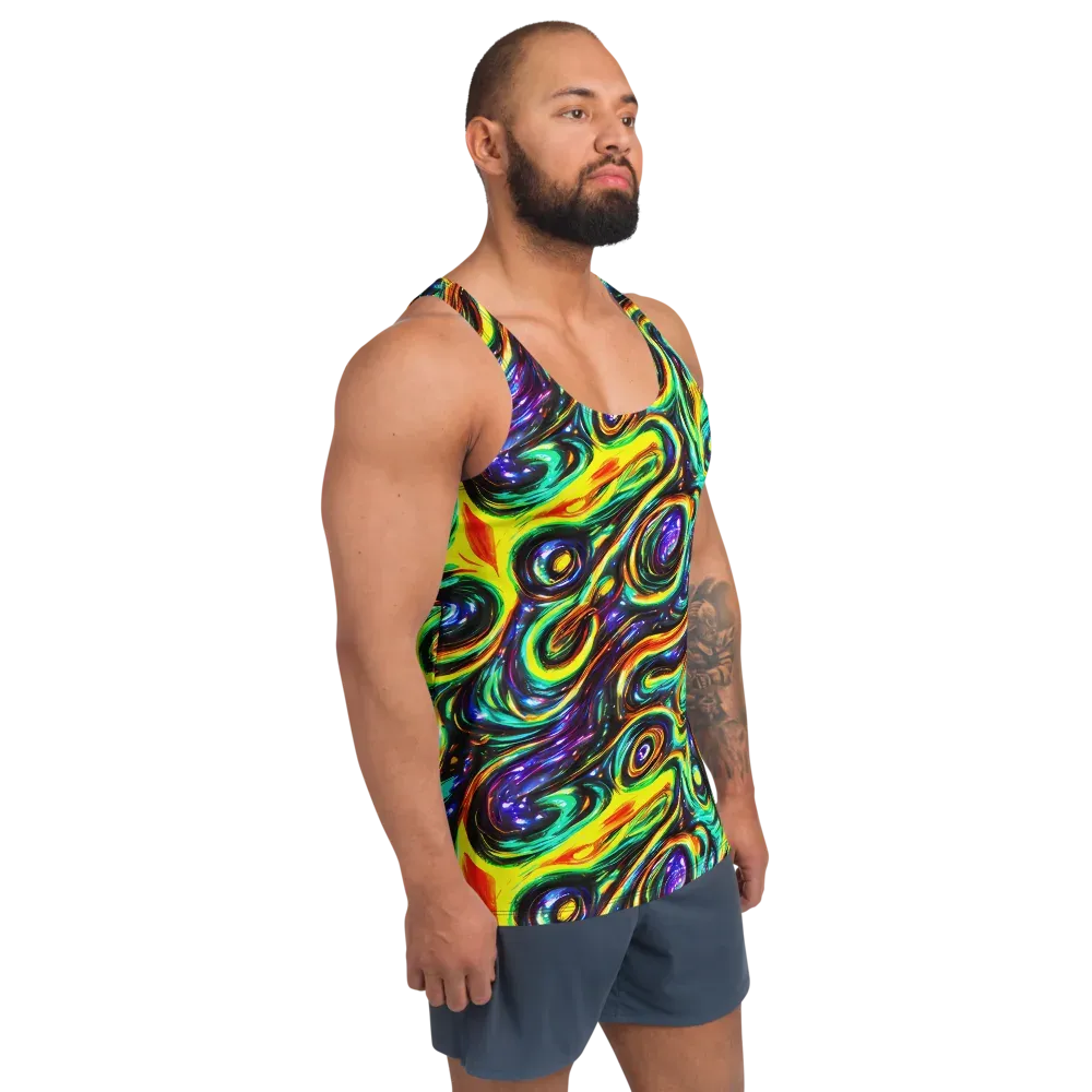 Warped Aurora on Men's Tank Top — Right Front