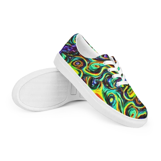 Warped Aurora on a Men's Lace-Up Canvas Shoes