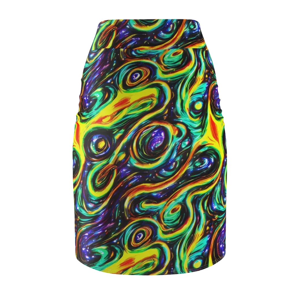 Warped Aurora on Pencil Skirt — Back
