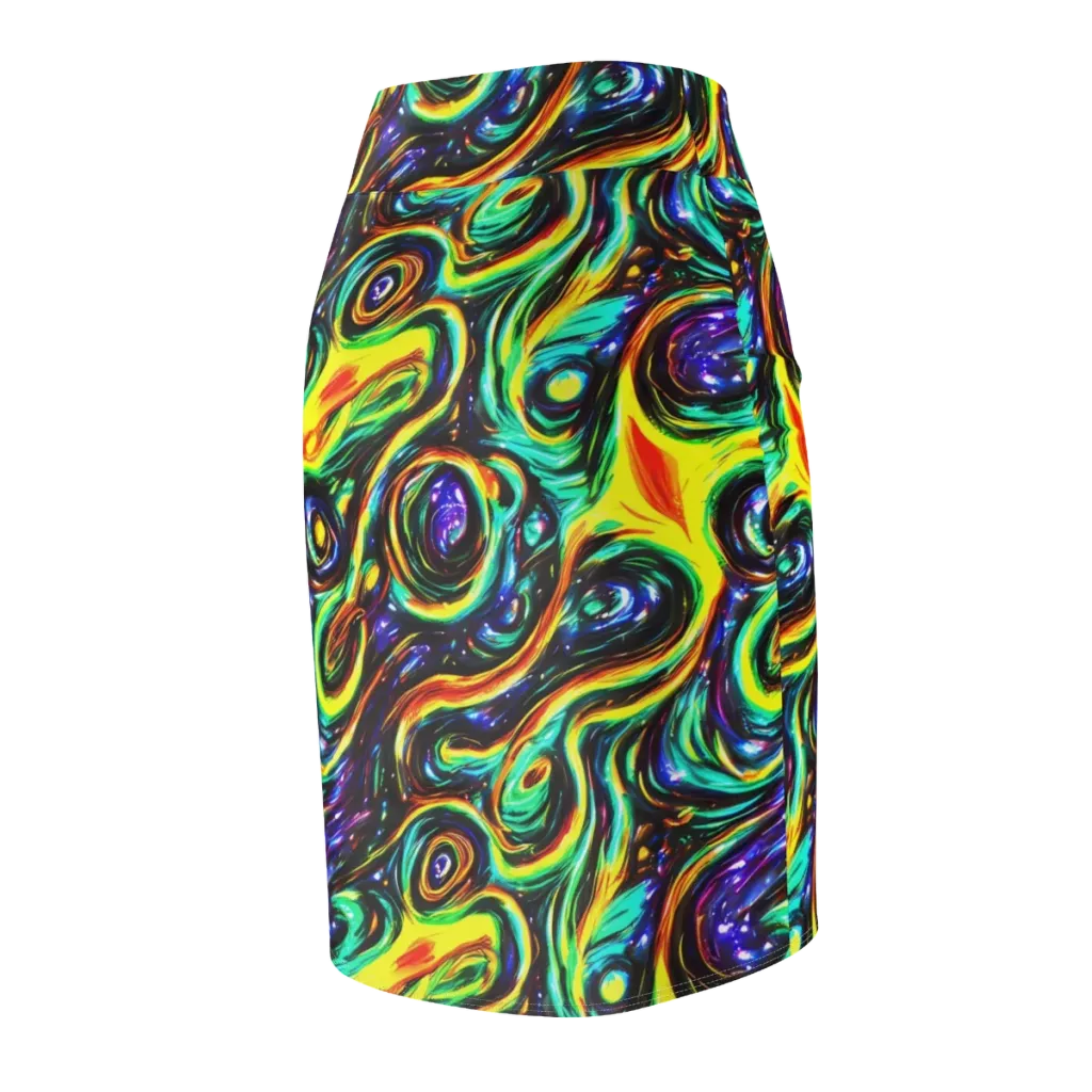 Warped Aurora on Pencil Skirt — Back Side