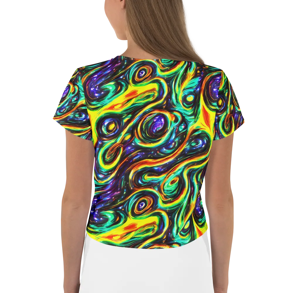 Warped Aurora on Crop Tee — Back