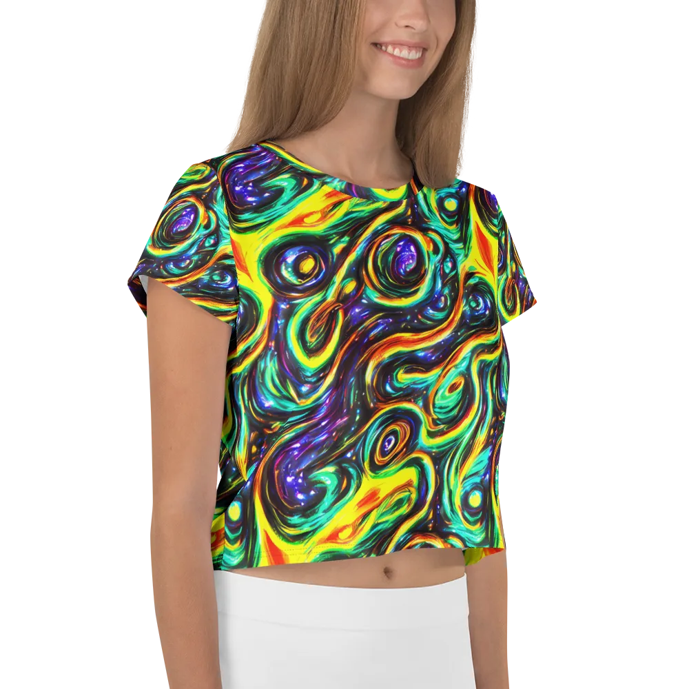 Warped Aurora on Crop Tee — Right