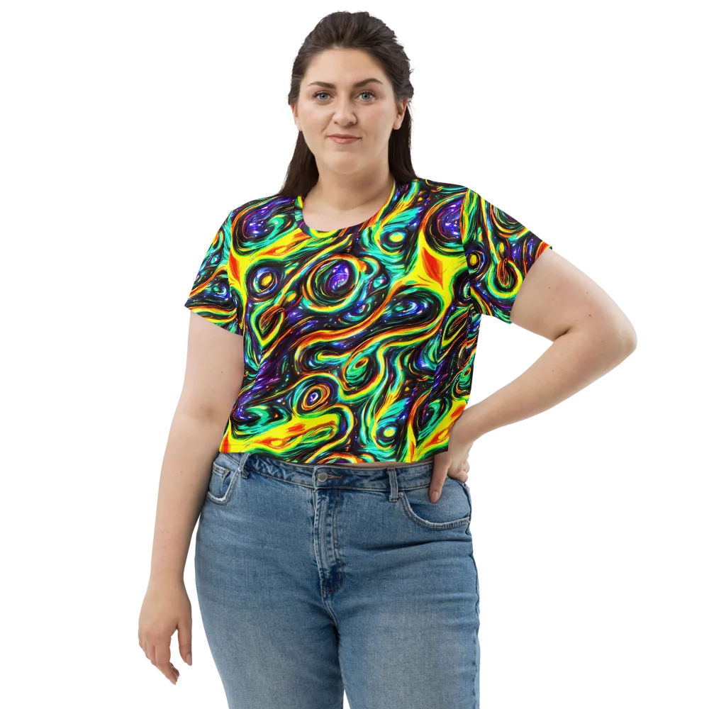 Warped Aurora on Crop Tee — Front