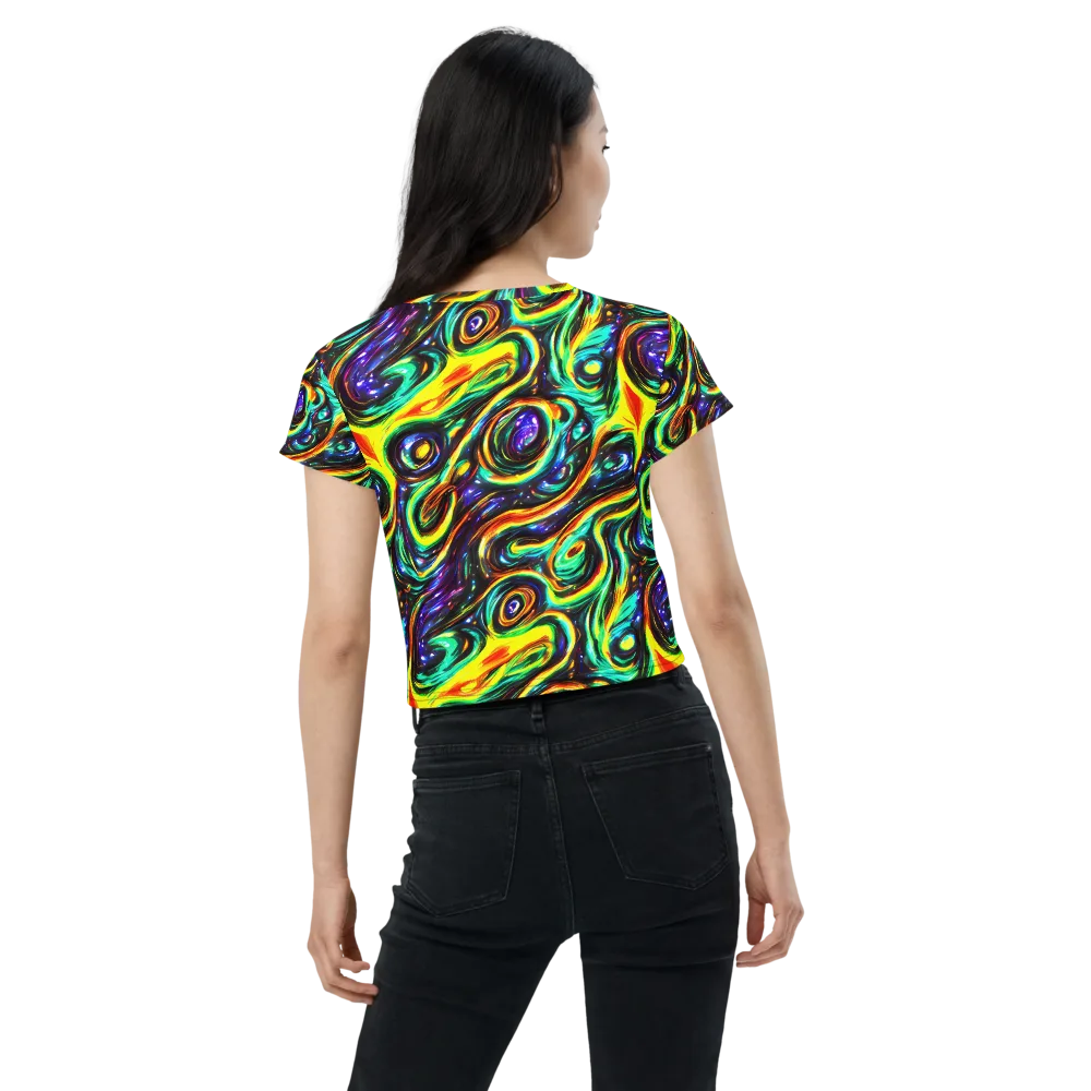 Warped Aurora on Crop Tee — Back