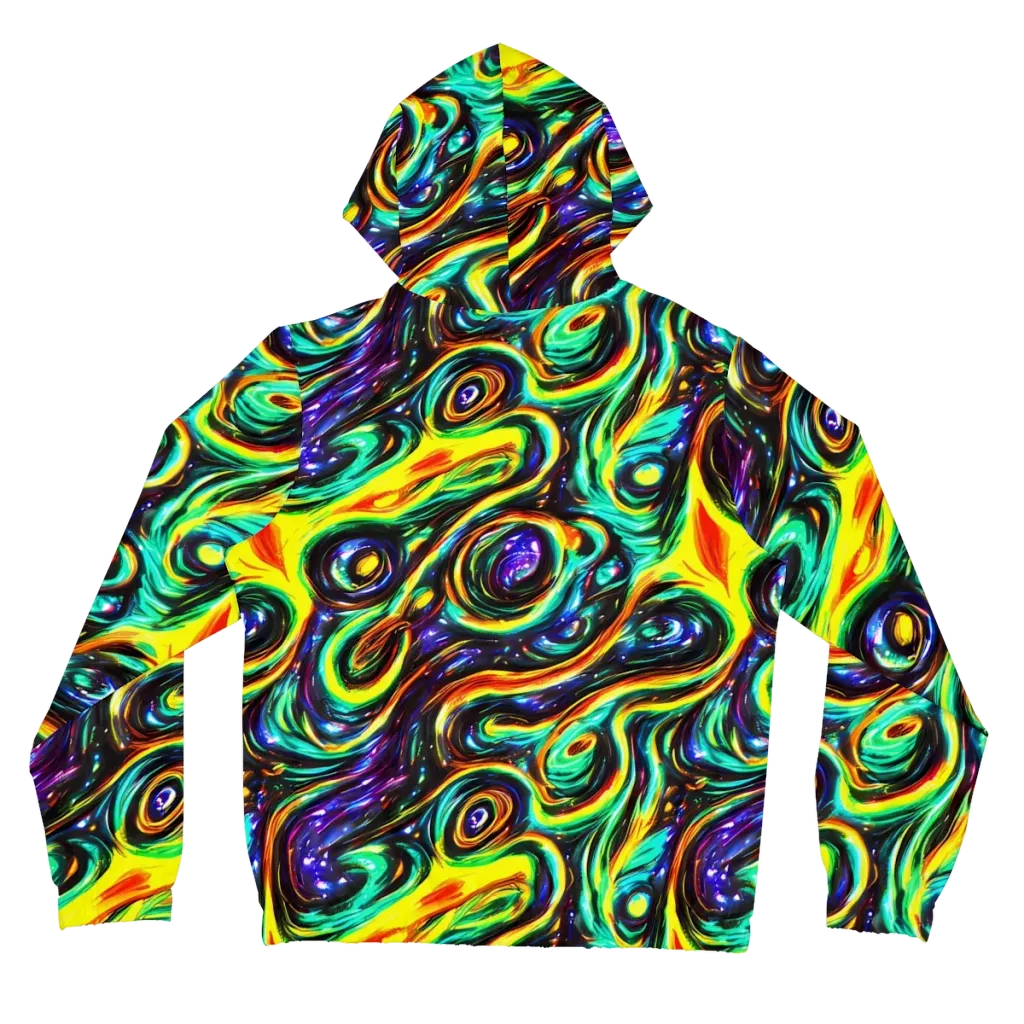 Warped Aurora on Women's Full-Zip Hoodie — Back