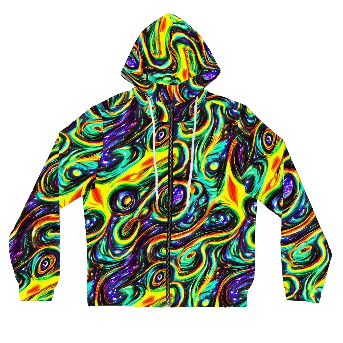 Warped Aurora on Women's Full-Zip Hoodie — Front