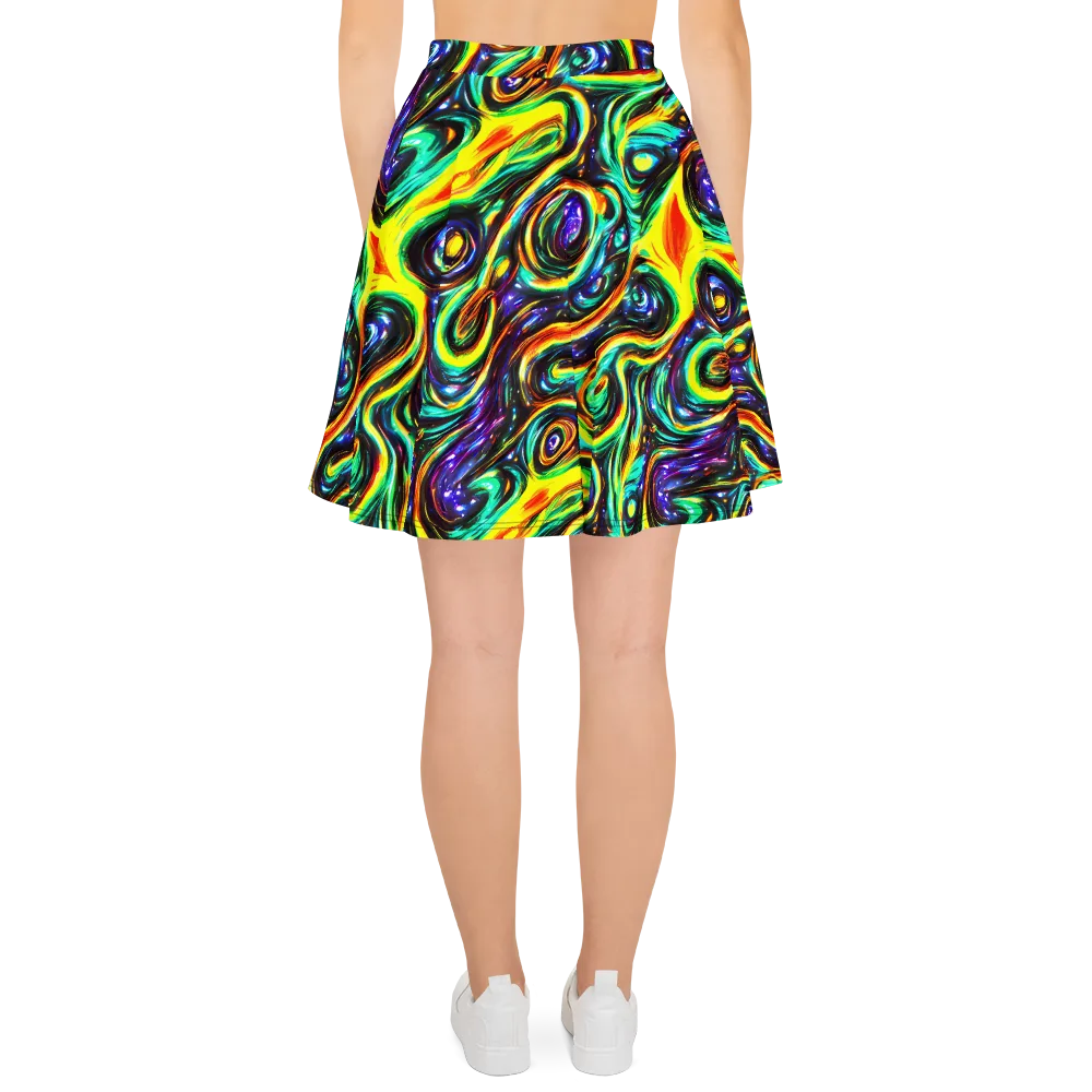 Warped Aurora on Skater Skirt — Back