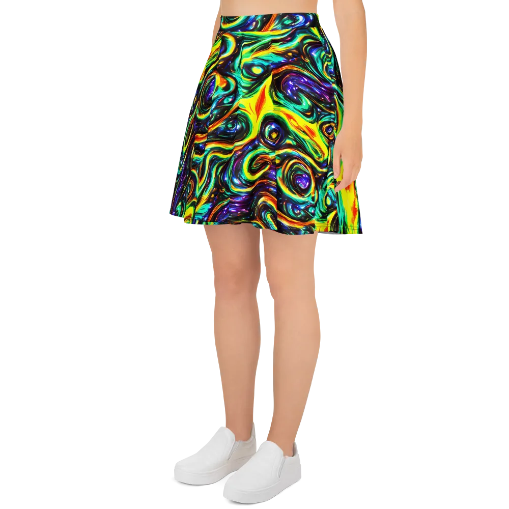 Warped Aurora on Skater Skirt — Left