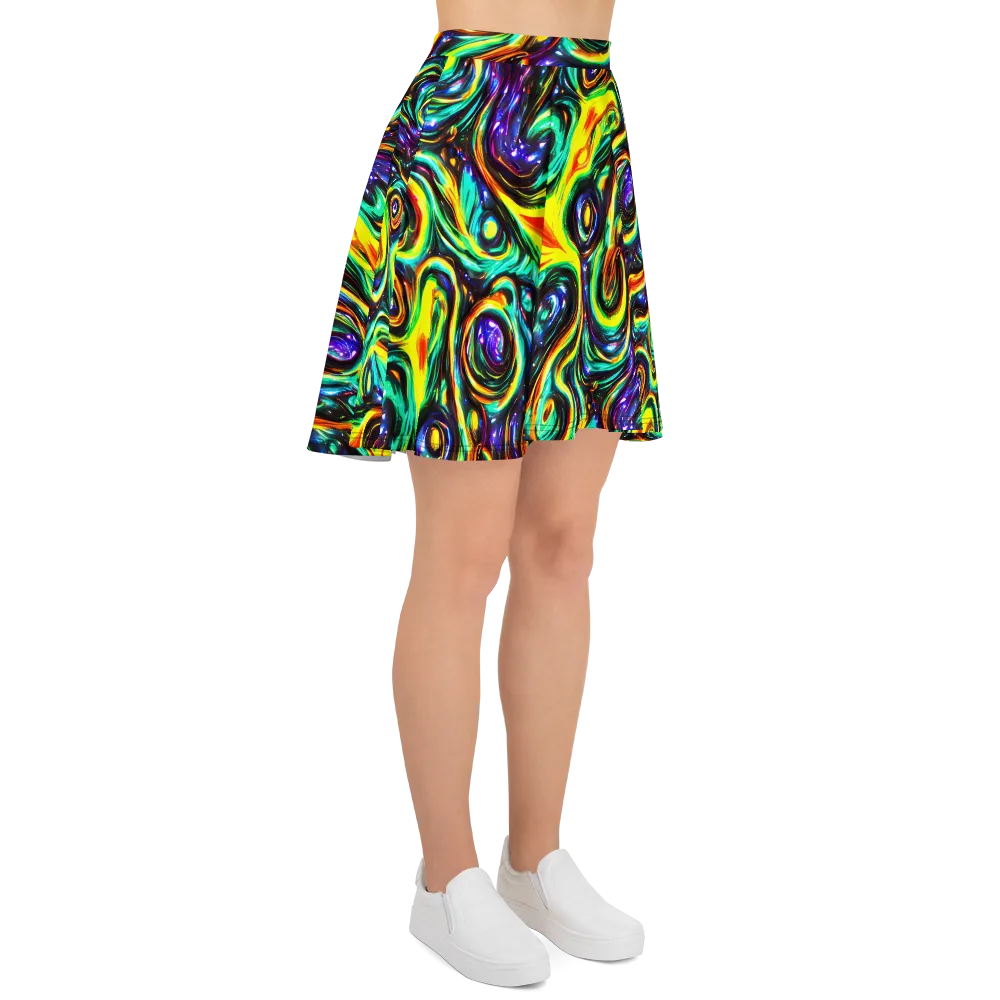 Warped Aurora on Skater Skirt — Right